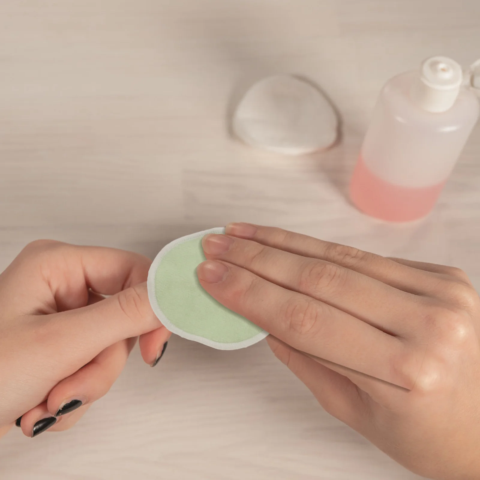 5 個のメイク落としパッドソフト両面洗えるフェイシャルクリーニングパッド再利用可能な美容ツール女性用スタイル 2