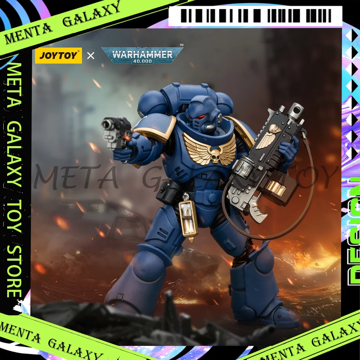 JOYTOY Warhammer 40k 1/18 figurka Ultramarines intercessor Anime figurka wojskowa Model kolekcjonerski zabawka Decor statua prezent