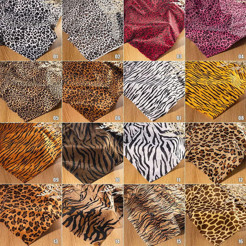 

Imitation Animal Pattern Short Plush Fabric Animal Print Tiger Leopard Zebra Cow Spotted Fabric Wild Man Costume Diy Toy Fabric