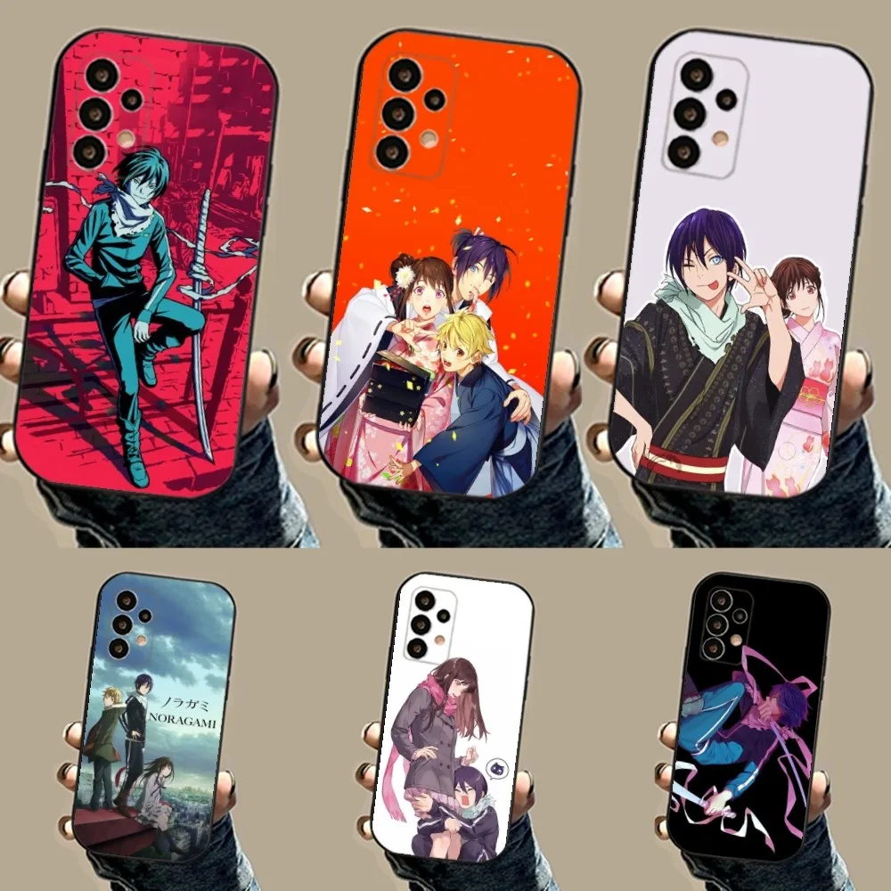 

N-Noragami Anime Phone Case For Samsung S24,23,23,22,30,21,10,9,Note20 Ultra,Lite,Ultra,5G,Plus,FE,Black Soft Case