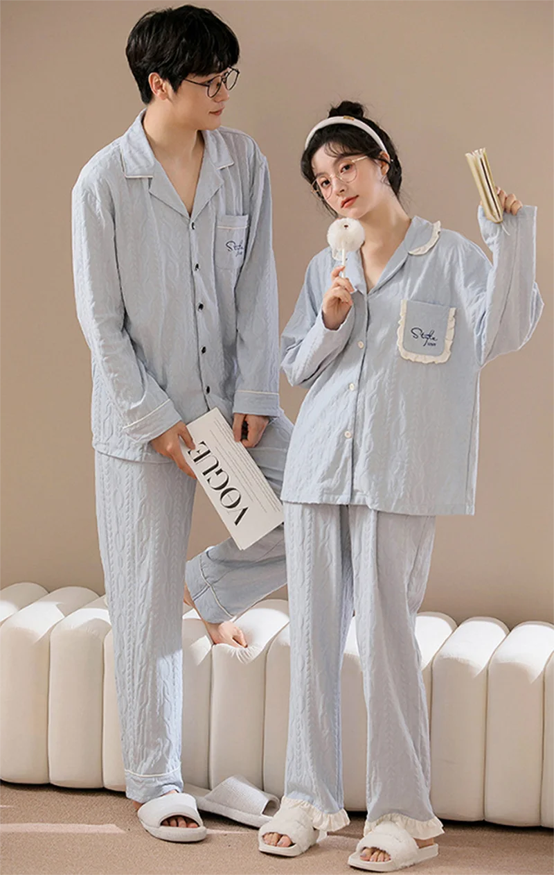 Осенне-зимняя удобная домашняя одежда, женские пижамы больших размеров, мужская модная домашняя одежда, домашние костюмы, одежда для пар с вышивкой