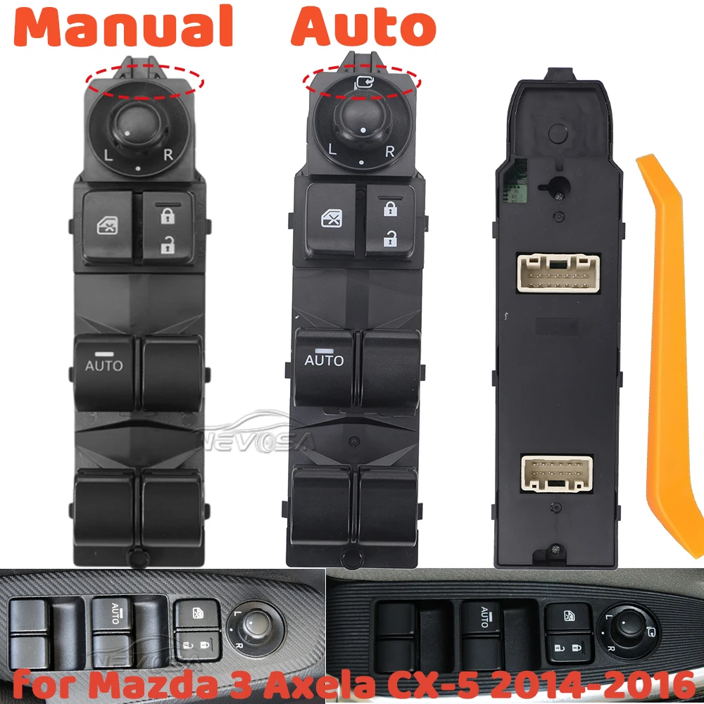 

Left Hand Driver Main 1 Auto For Mazda CX-5 2013-2016 Mazda 3 Axela 2014-2017 Power Window Master Switch BKC366350A BKC666350A