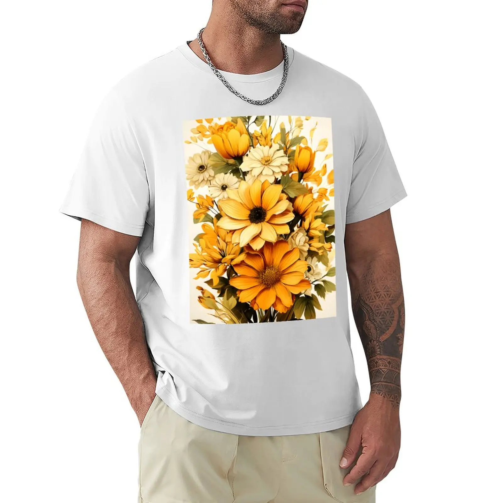 Rustic Garden Charm: Vintage-Inspired Floral Elegance T-shirt new edition cute clothes anime blacks Men's clothing