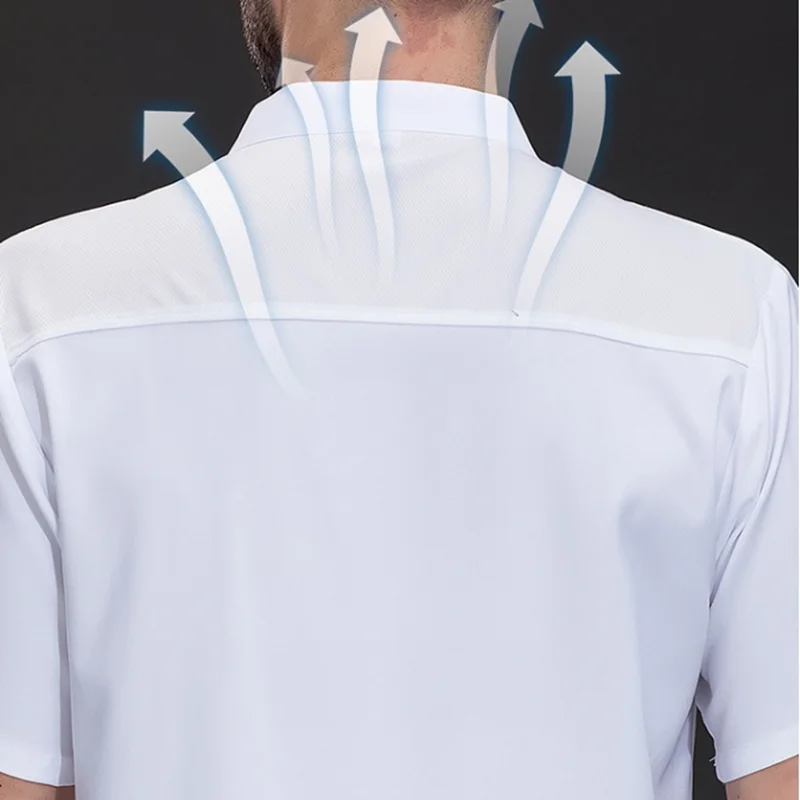 Camicie da cuoco Uniforme Catering Ristorante Hotel Costume Manica corta Abbigliamento da cucina Panetteria Cucina Abbigliamento Giacca da cuoco Uomo Donna