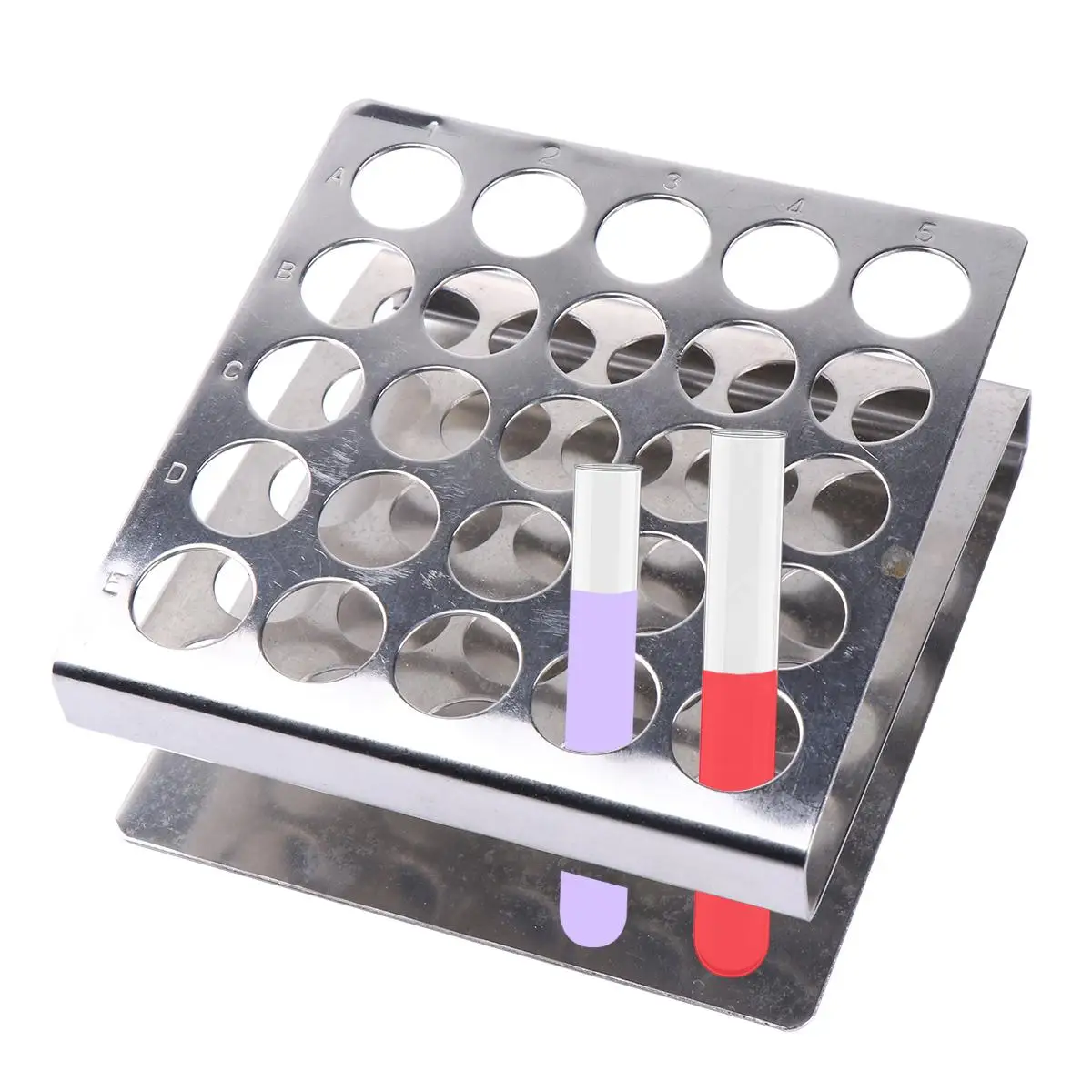 

Silver Tube Rack Test Stand School Laboratory Supplies Z-shaped Holder Lightweight