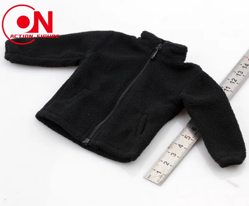 1/6 Scale Male Solid Color Casual Lamb Fleece Zipper Jacket Coat Clothes Model Fit 12inch Action Figure Body