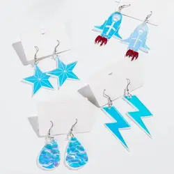 New Iridescent Star Lightning Acrylic Earrings for Women Laser Cut Geometric Drop Earring Statement Jewelry Valentine's Day Gift