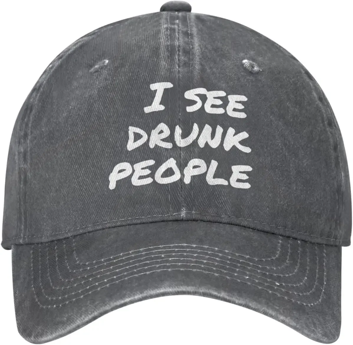 I See Drunk People Classic Baseball Cap Washed Retro Cotton Cowboy Trucker Hat Fashion Cap Unisex Adjustable Outdoor