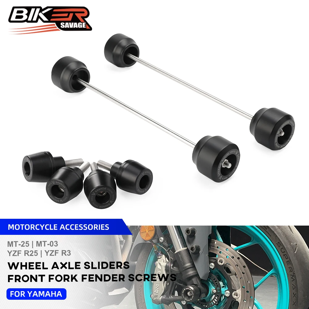 

YZF R3 R25 Front Axle Fork Crash Slider For Yamaha MT-25 MT-03 Motorcycle Rear Swingarm Spools Stand Front Fork Fender Screws