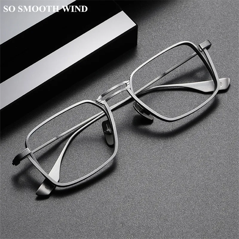 

Handmade Retro Pure Titanium Glasses Frame D125 Big Face Square Full Frames Polygon Eyeglasses Fashion Brand Optic Lens Eyewear