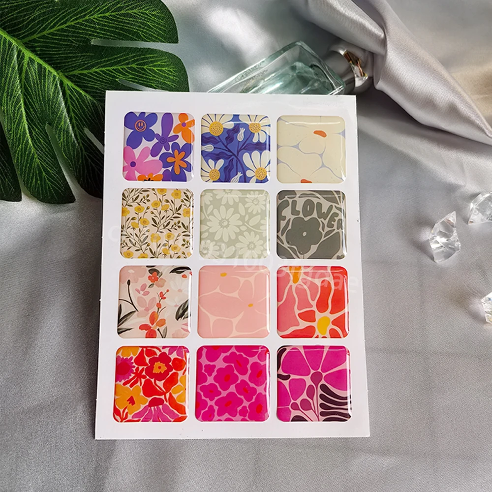 

3D купольный эпоксидный чехол для телефона, наклейка по индивидуальному заказу, популярная декоративная смоляная этикетка, персонализированный кристаллический приподнятый гелевый логотип, желе, формы DlY