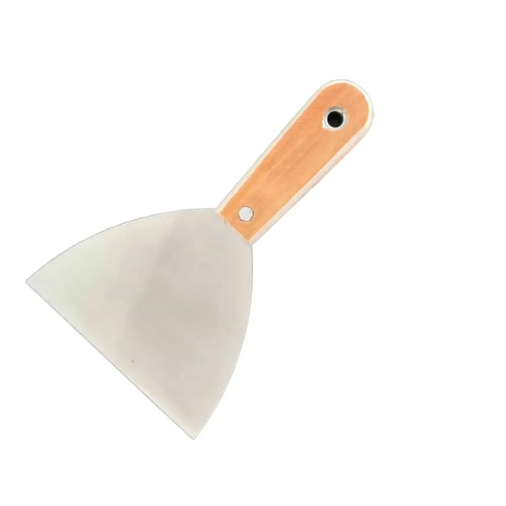 Stainless Steel Cleaning Scraper Wood Handle Non-slip Handle Paint Tools Scrape Surfaces Lay Plaster Materials Cleaning Trowel