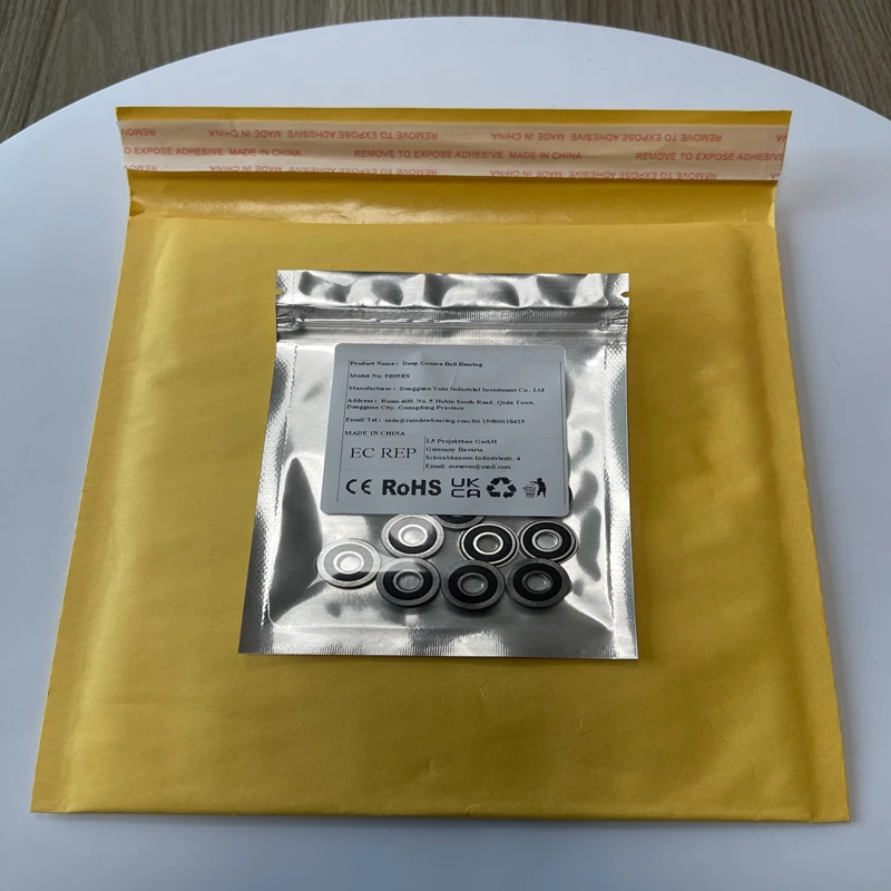 10Pcs F695 2RS Bearing 5*13*4 mm  ABEC-7 Flanged Miniature F695 RS Ball Bearings F695RS For VORON