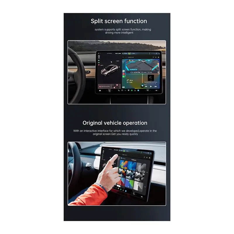 (A32M) Mini Wireless CarPlay Adapter Wireless Android Auto Car Connect Box WiFi Bluetooth Adapter for Tesla Model 3/ X/Y/S