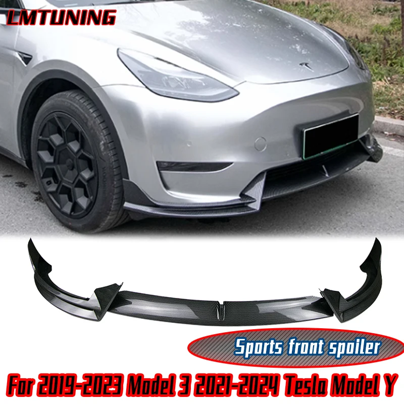 For 2021-2024 Tesla Model 3/Y Deflector Front Bumper Lip Chin Guard Trim Styling Cover Modified Body Kit Diffuser Accessories