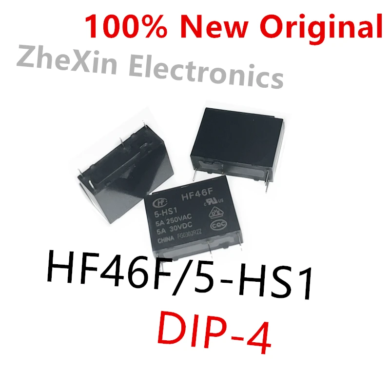 10PCS/Lot  HF46F/5-HS1 、HF46F/12-HS1 、HF46F/24-HS1  DIP-4  New Small Power Relay   HF46F-5-HS1 、HF46F-12-HS1 、HF46F-24-HS1