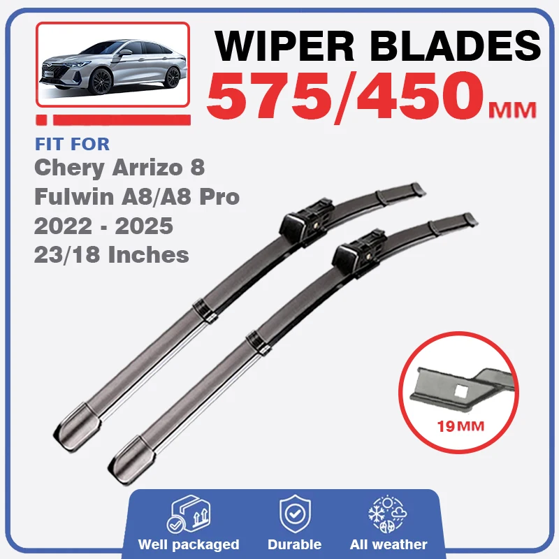 For Chery Arrizo 8 Fulwin A8 A8 Pro 2022 2023 2024 2025 Front Windshield Wiper Blades Window Windscreen Durable Rubber Brushes