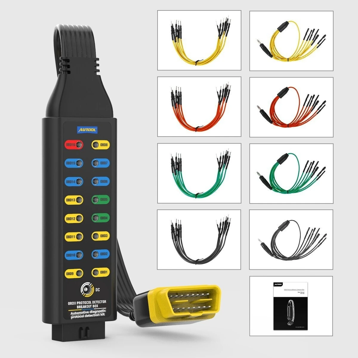  Automotive Diagnostic Protocol Detector Tester Auto Car Obd2 Breakout Break Out Box Vehicle OBDII Interface Monitor