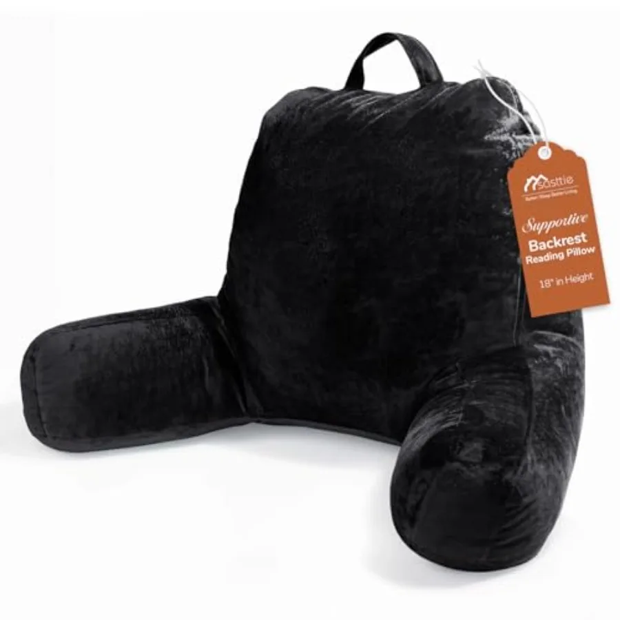 

Подушка для чтения из вельвета, подушка для спины для сидения в кровати, подушка-опора для взрослых с подлокотниками для сидения на диване, кушетке и полу.