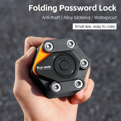 Imagen 2 del producto Candado plegable antirrobo para bicicleta eléctrica, candado de cadena para bicicleta, candado de seguridad para motocicleta, accesorios para bicicleta
