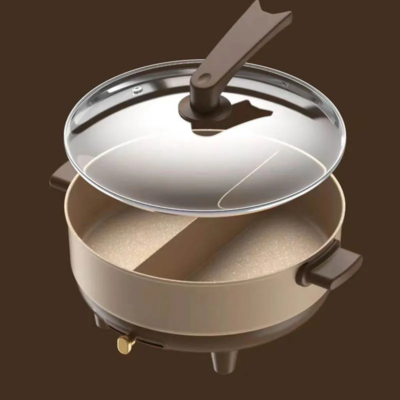 Trade Assurance Hot Pot Multifunctional 1500w 32cm Diameter Kitchen Electric Hot Pot