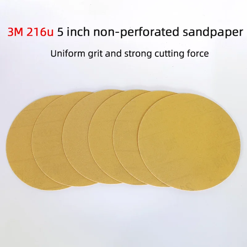 3M216U 5 Inch 125MM NO Holes 60 to 2000 Grits Hook and Loop Polyester Film Sandpaper Sanding Disc Abrasive Polishing Tools