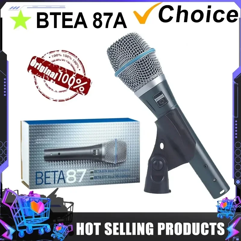 BETA 87A Supercardioid Dynamic Microphone For Stage Singing Professional Wired Microphone for Karaoke BBOX Recording Vocal