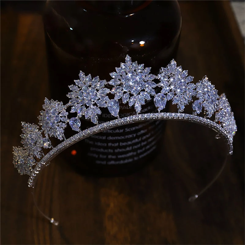 Cubic Zirconia Bridal Headbands Headpiece Tiaras Women's Hairband for Wedding Birthday Party Prom Hair Jewelry Accessories