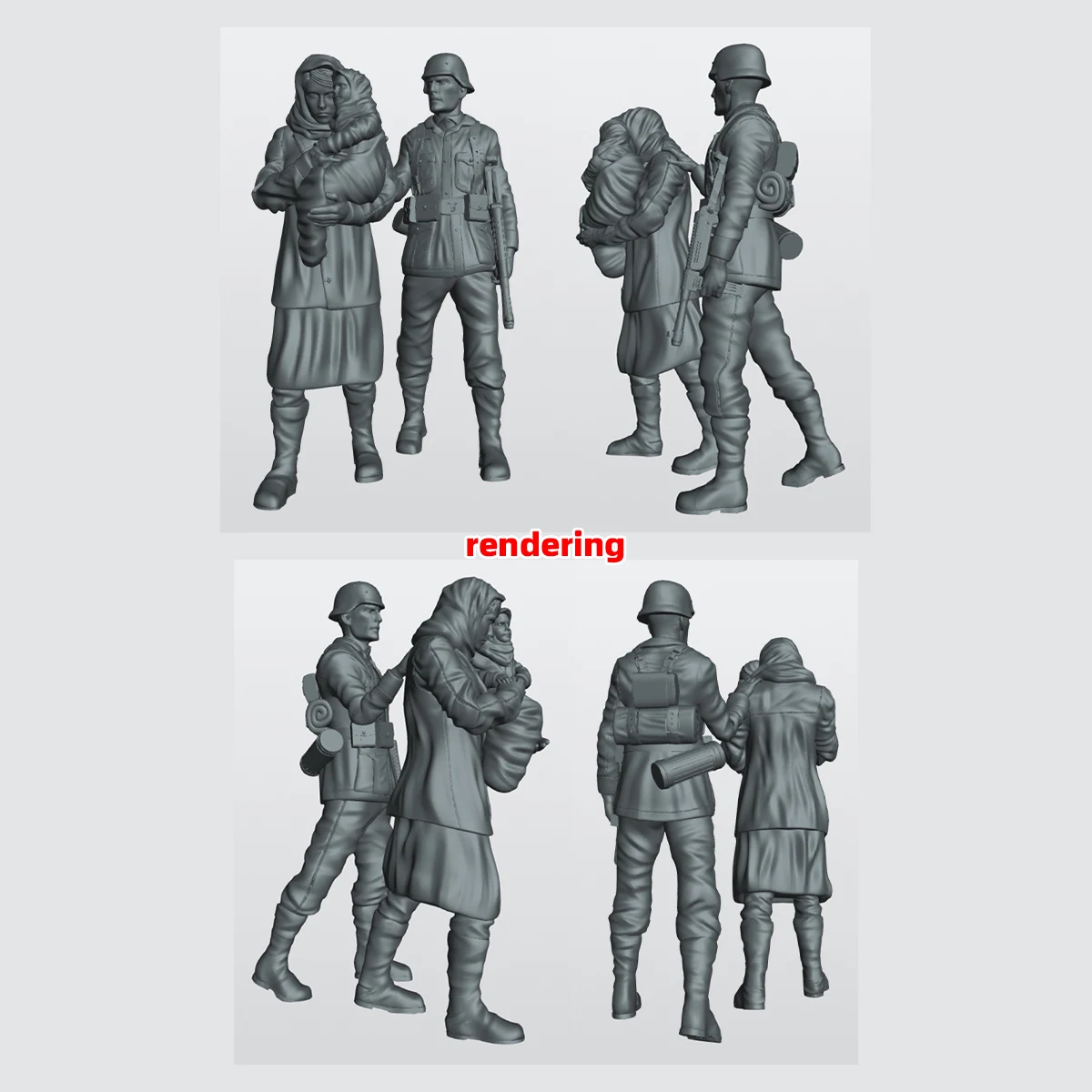 1/35 1/48 1/72 Miniatur-Modellbausatz Soldatenfiguren Diorama, Deutsche Soldaten und Zivilisten aus Kunstharz für Miniatur-Szenen – Detail 2