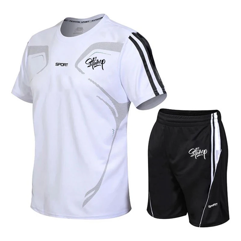 

2026 Men's Quick-Drying Short-Sleeved Sports Suit Leisure Fitness Running T-Shirt And Shorts Set