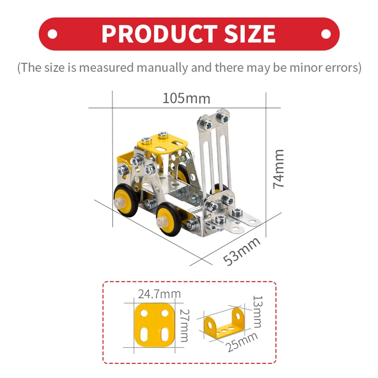 3D Metal Assembly Model Boy Toy Gift Engineering Truck Set Forklift Crane Bulldozer Block Screws And Nuts DIY Children's Toys