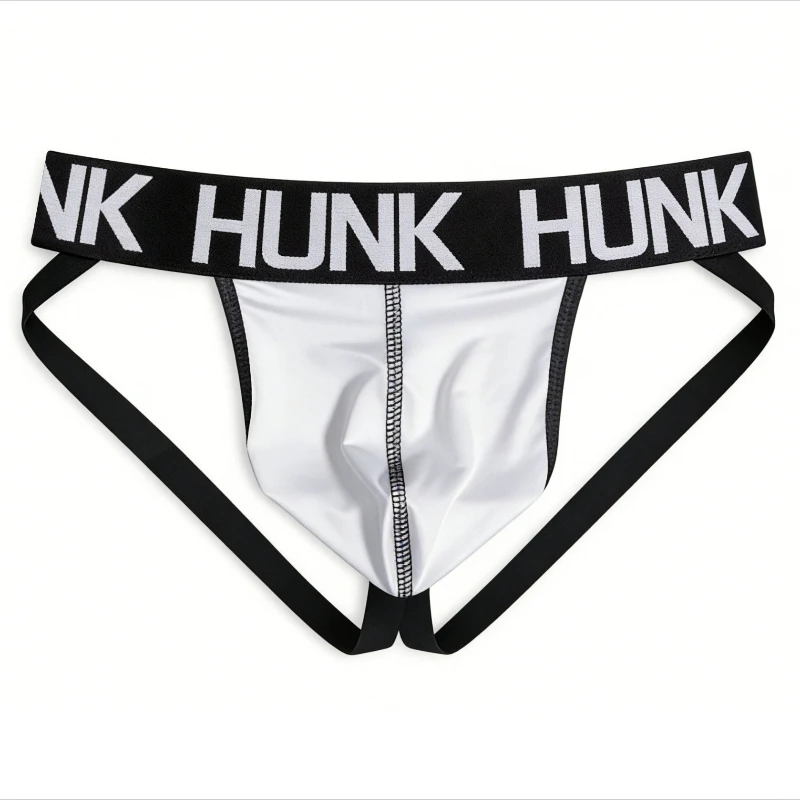 Celana Dalam Pria HUNK Athletic Jockstrap Performance Jock Thong, Menyerap Keringat, Bernapas, Model Low-Rise, Celana Dalam Training Tanpa Punggung, G-String