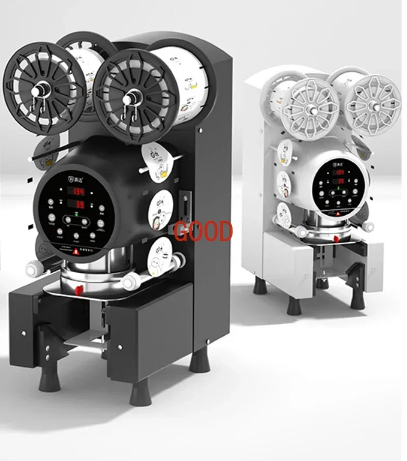 المألوف أنيق 88/89/90/95 مللي متر عيار شاي فقاعات كوب بلاستك السدادة التجارية التلقائي كوب من الفولاذ المقاوم للصدأ آلة الختم