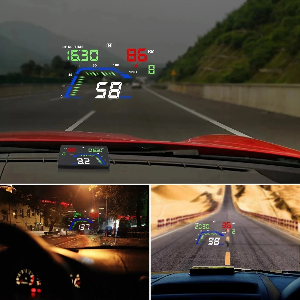 New Q7 GPS HUD Digital Speedometer Windshield Projector Overspeed Engine fault Alarm Q7 GPS HUD Head-Up Display