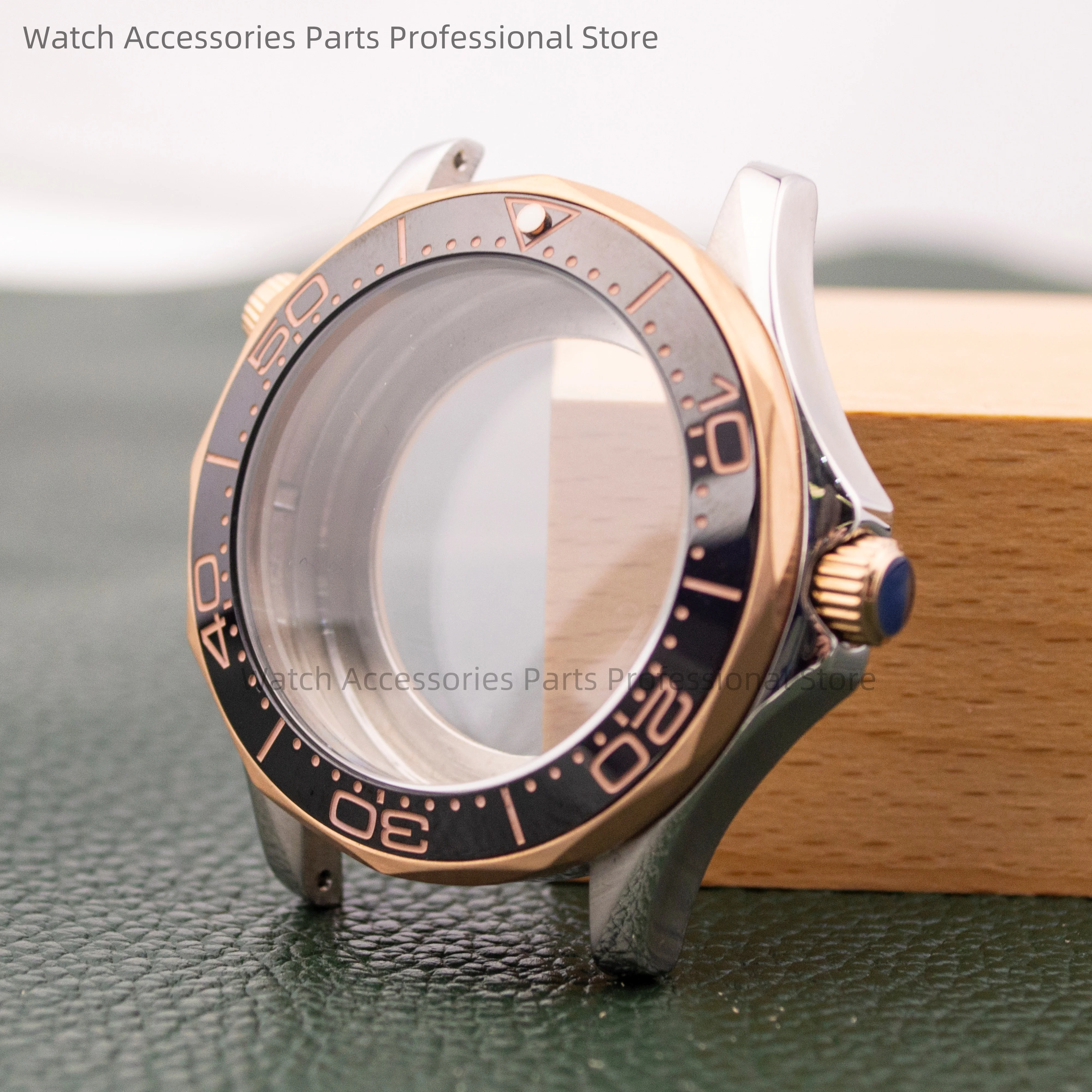 

NH35 Case 316L Stainless Steel Sapphire Glass Watch Case Parts fit NH35 NH36 Movement Rose Seamaster 300 Case 10ATM Waterproof