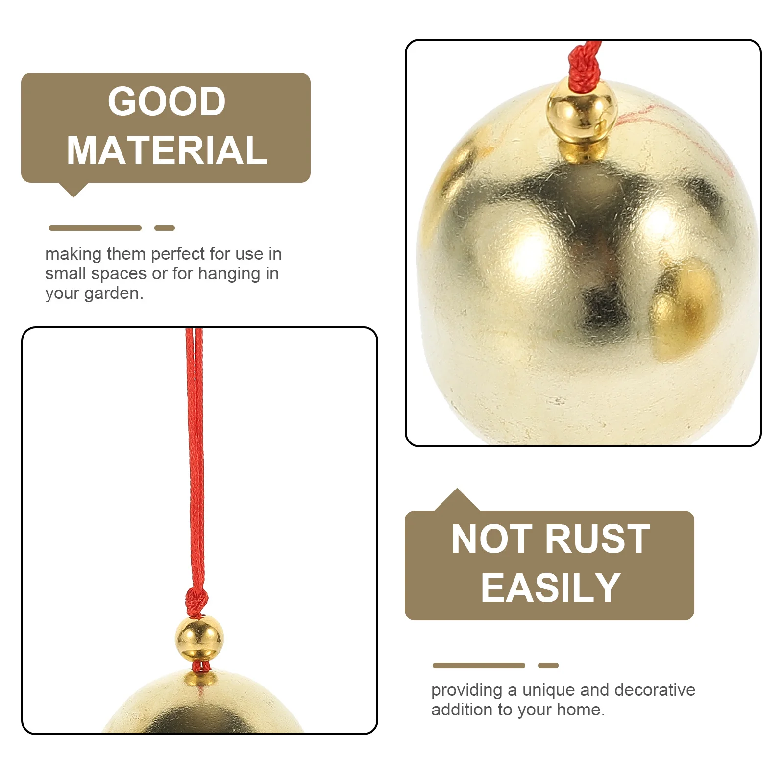 

12Pcs Copper Christmas Bells Small Hanging Fengshui Bells Decorations Wind Chimes Xmas Tree Ornaments for Crafts