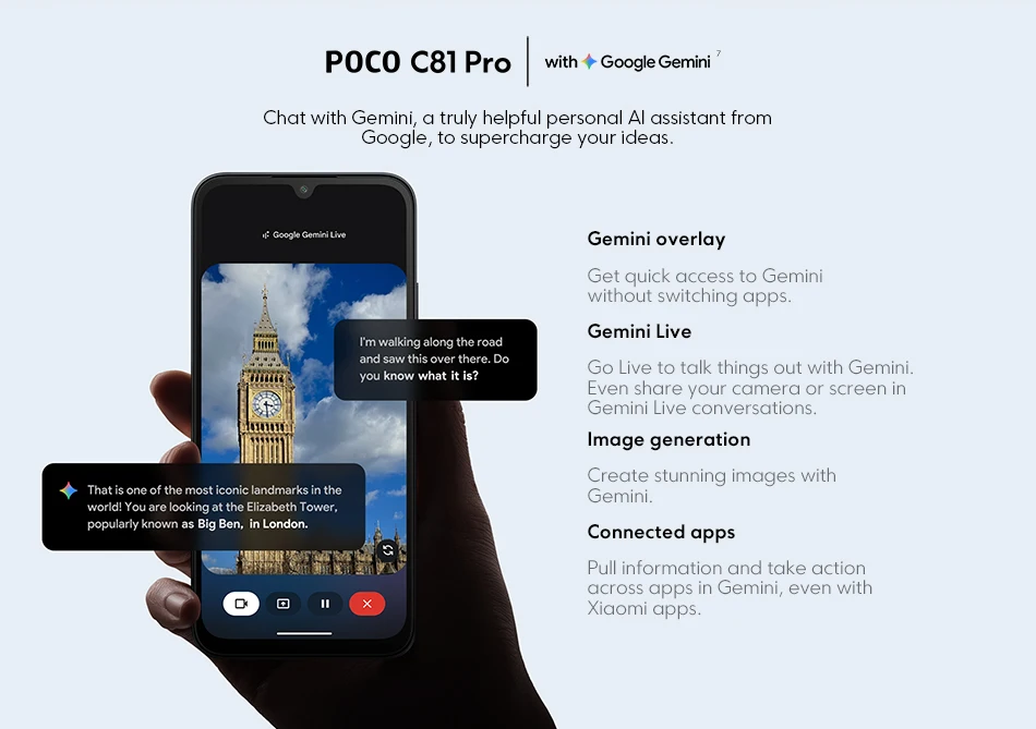 Global Version POCO C81 Pro smartphone UNISOC T7250 processor 6.9" LCD display 13MP main camera 6000mAh 3.5mm headphone