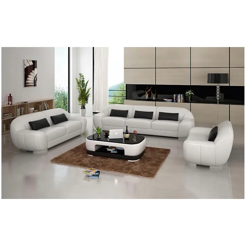 Simple modern sofa, light luxury leather art Nordic minimalist sofa