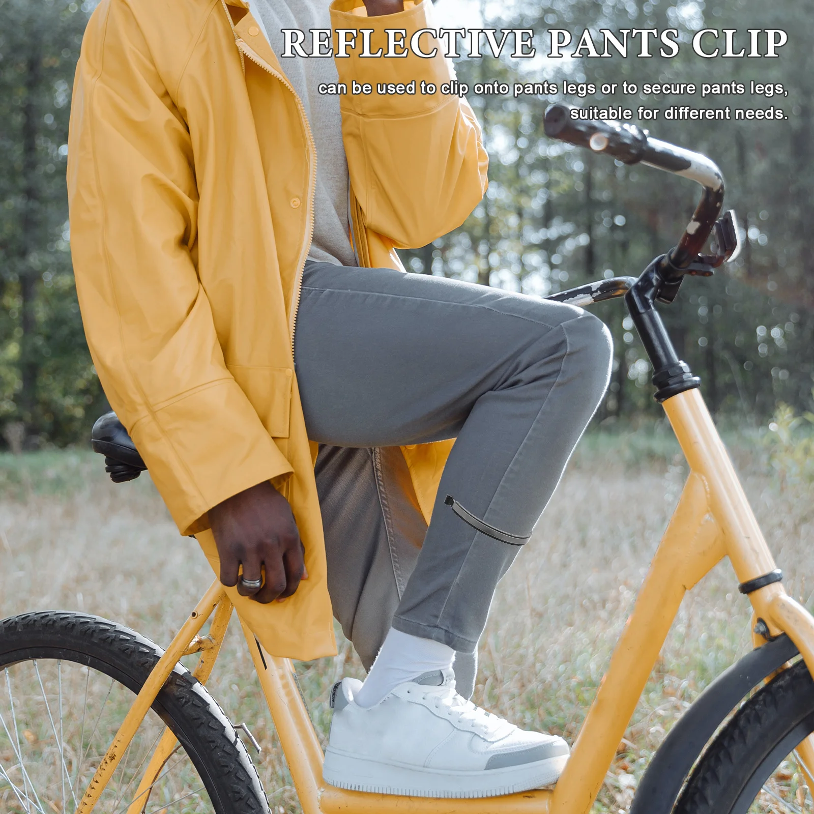 

2Pcs Bike Trouser Clips Reflective Cycling Leg Cuff Clip for Bicycle Safety Running Reflective Bands