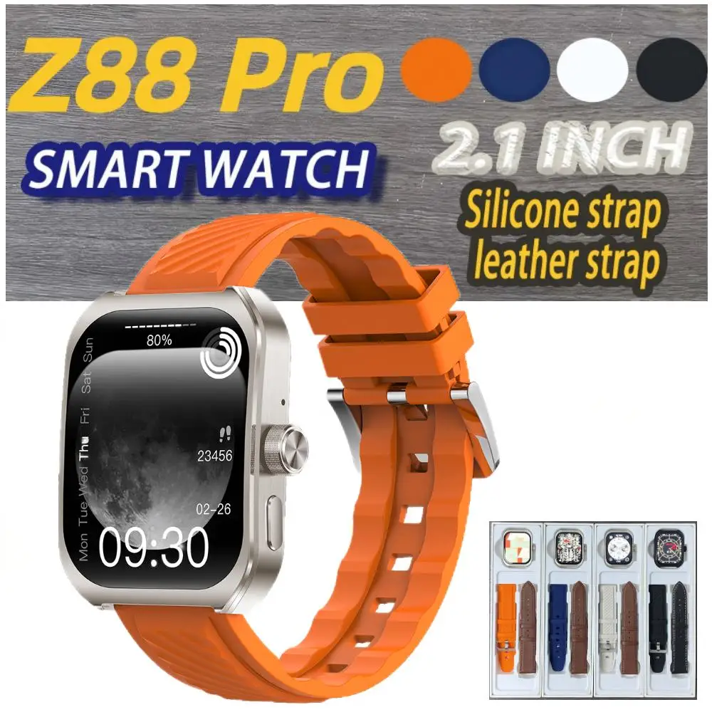 Z88 Pro Gesture Touich Control Smart Watch 2.1 Inch Srceen Bluetooth Calls With 2 Straps Support Function NFC/GPS Track/Compass