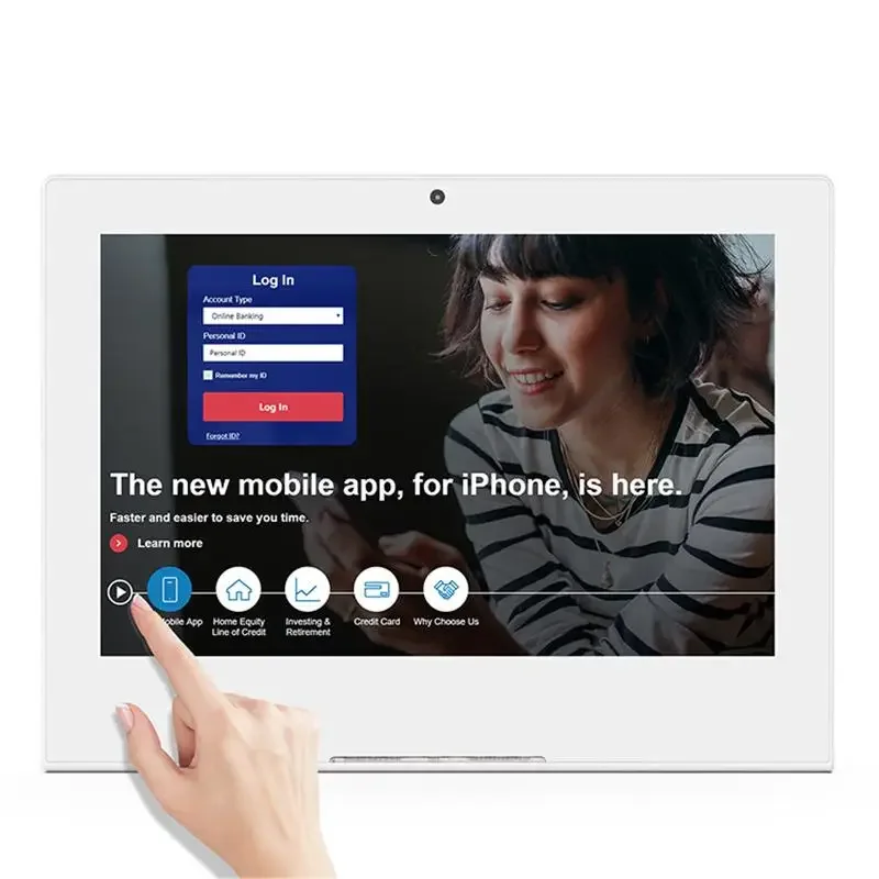Système d'identification de carte d'identité 10.1 13.3 pouces, système d'économie de service, machine AIO avec câble réseau ethernet RJ45, tablette Android