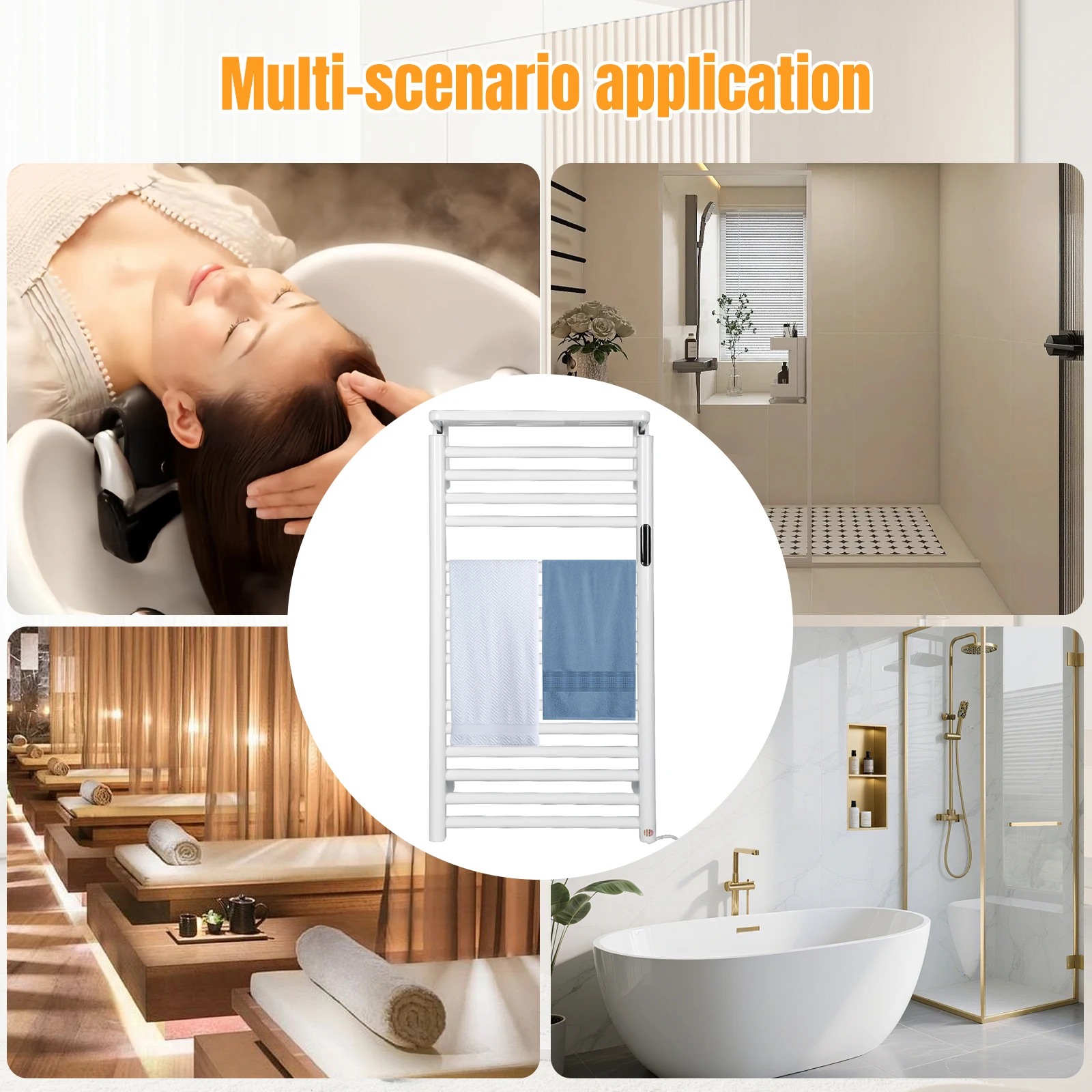 Warm electric heating towel drying rack