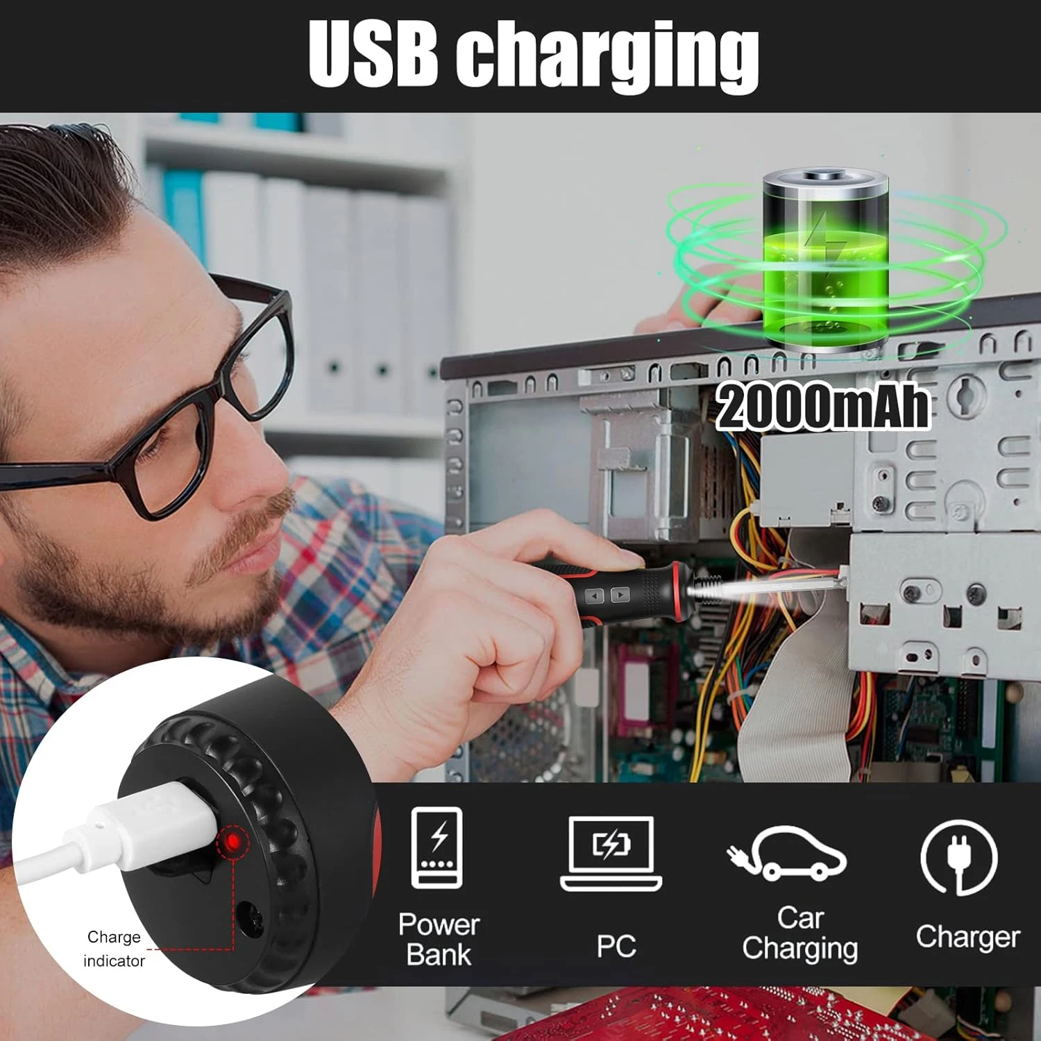 3.6 فولت مفك كهربائي لاسلكي مجموعة قوية 2000 مللي أمبير قابلة للشحن مفك مجموعة المنزلية السيارات مفك مسامير إصلاح الكمبيوتر