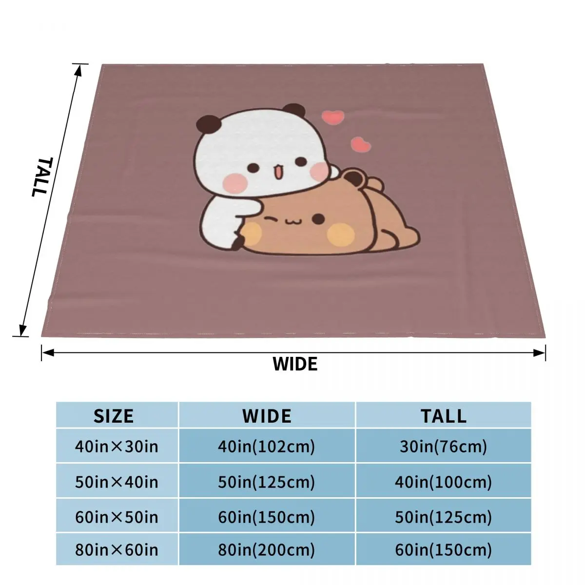 DuDu Bear and BuBu Panda’s Love Relaxing Moment Throw Blanket christmas blanket Sofa Quilt christmas gifts