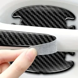 Carbon Fiber Car Door Handle Bowl Scratch Protective Stickers Protector Cars Sticker Car Handle Anti-collision Protection Strip