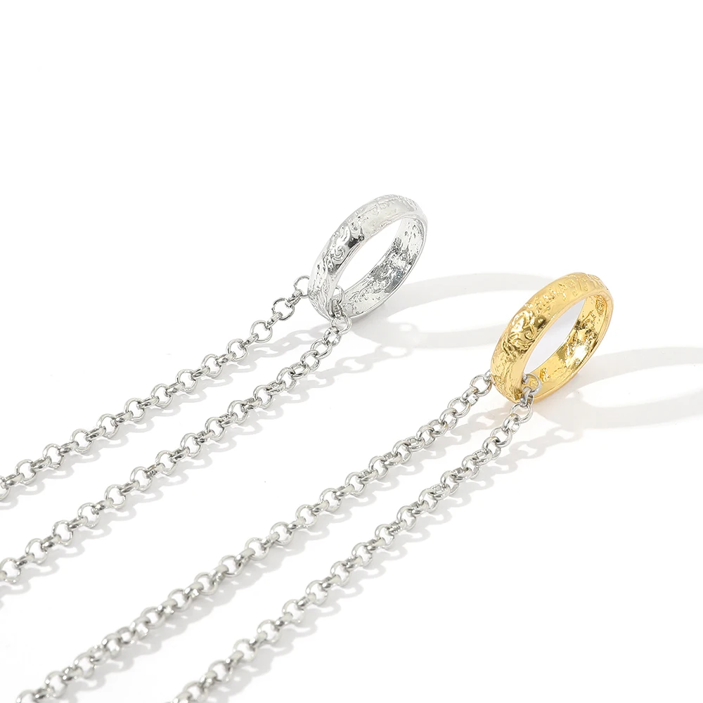 Herr der Ringe Cosplay-Kostüm Ring-Halsketten-Set Modischer Einfacher Stil Anhänger-Accessoire Geschenk für Themenpartys – Detail 3