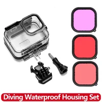 Hero 13/12/11/10/9 carcasas impermeables carcasa subacuática de buceo para GoPro Hero 13 12 11 10 9 accesorios de Cámara de Acción negra