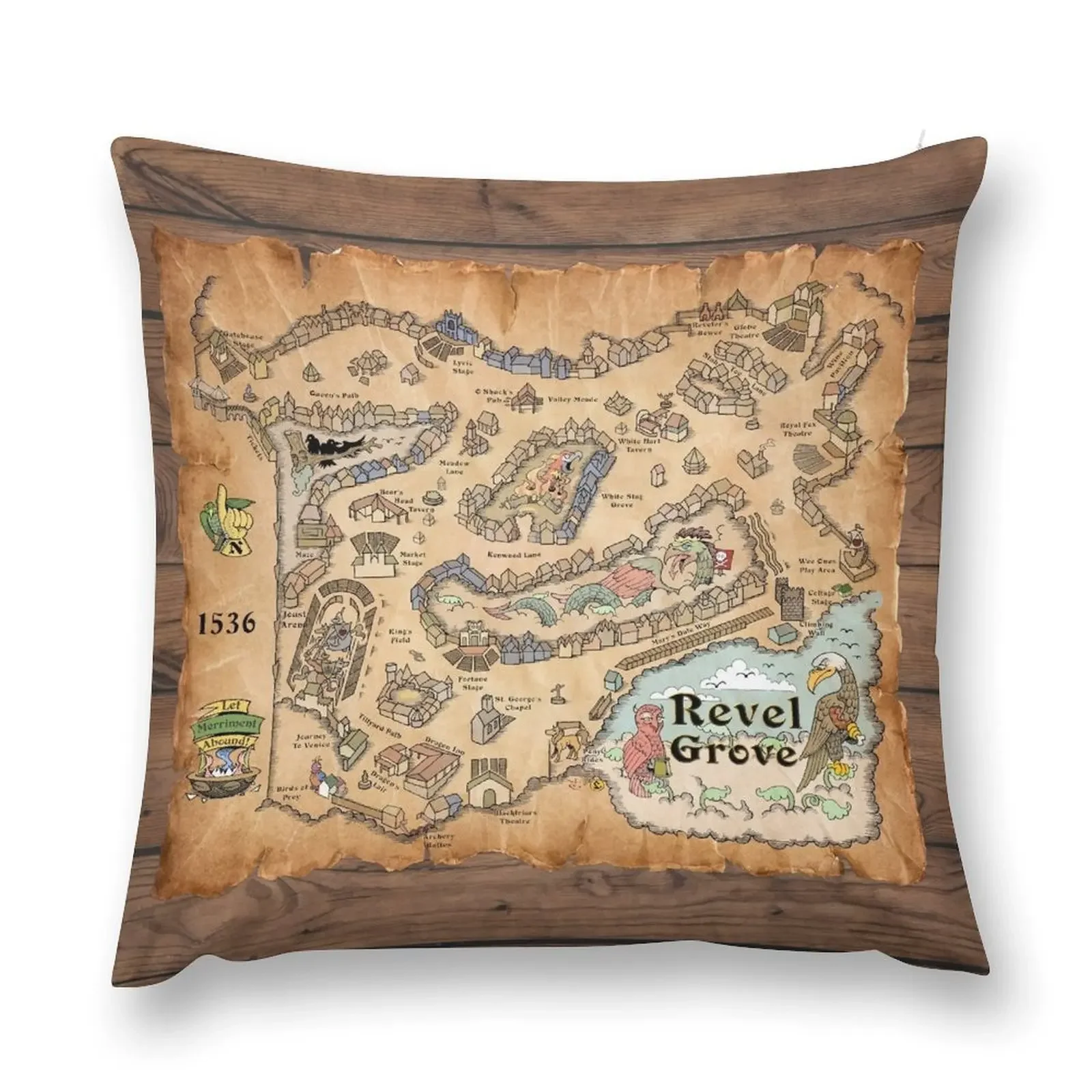 Map of Revel Grove - 1536 part I Throw Pillow Pillowcases pillows decor home Christmas Pillowcase Sofa Cushion Cover pillow