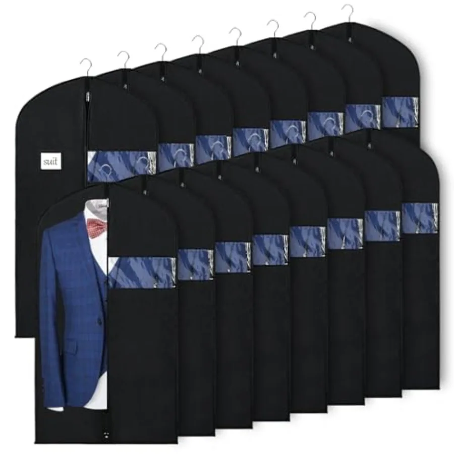 

40'' Suit Bag Set of 16 Garment Bags for Hanging Clothes Suit Covers Bags Suit Bags for Closet Storage with Clear Window Suitab