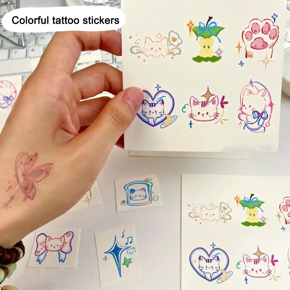 

5 Sheets Cute Cat Tattoos Temporary kitten Themed Birthday Party Supplies Animals Pet Tattoos Stickers For Kids Girls Boy C9H7